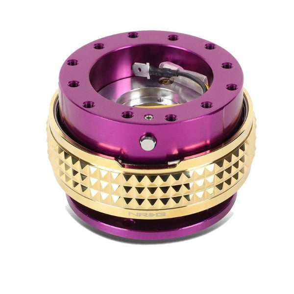 NRG Purple Body/Chrome Gold Ring Gen 2.1 Steering Wheel Quick Release Adapter-Interior-BuildFastCar