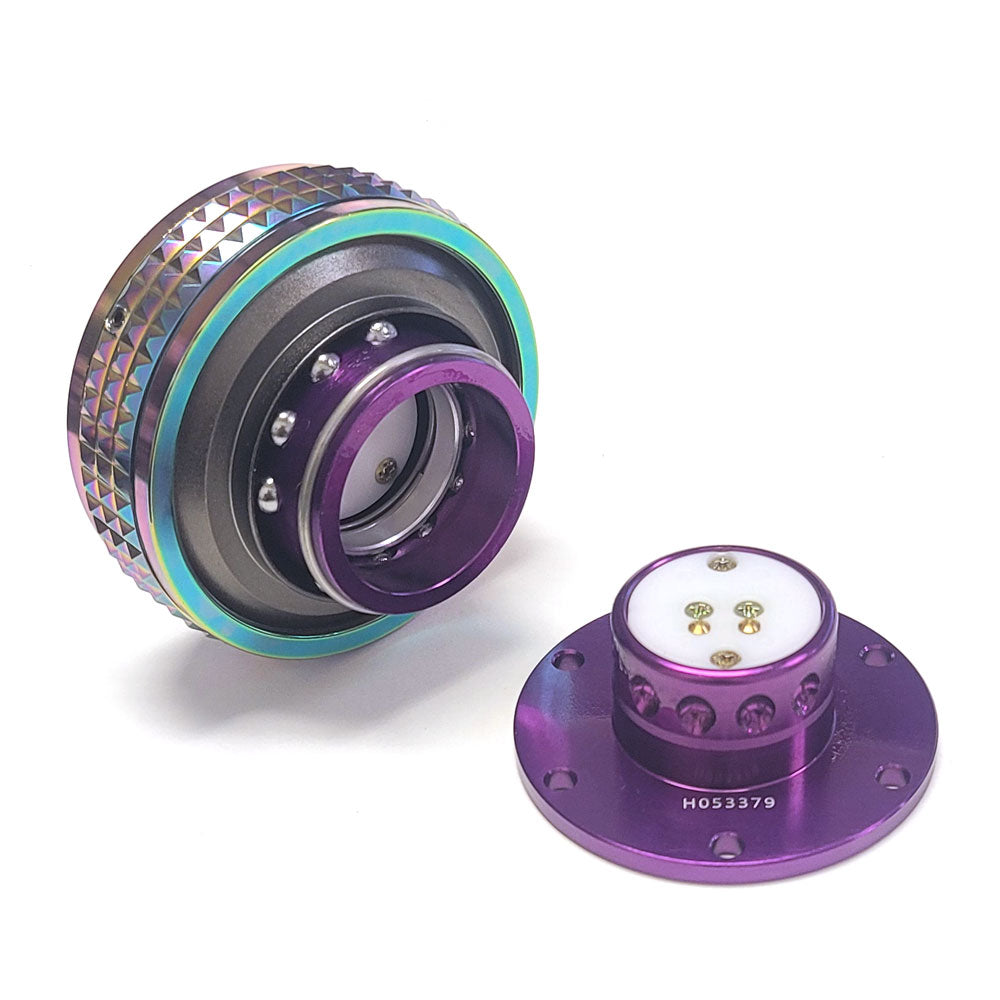 NRG Purple Body/Neo Chrome Ring Gen 2.1 Steering Wheel Quick Release Adapter