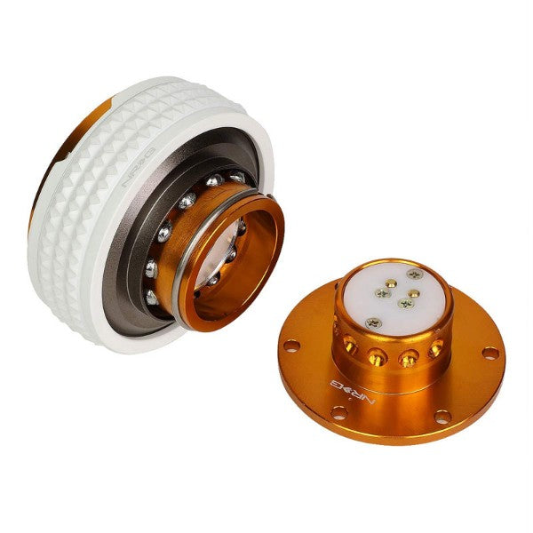 NRG Rose Gold Body/Glow Ring Gen 2.1 Steering Wheel Quick Release Adapter 6-Hole-Interior-BuildFastCar