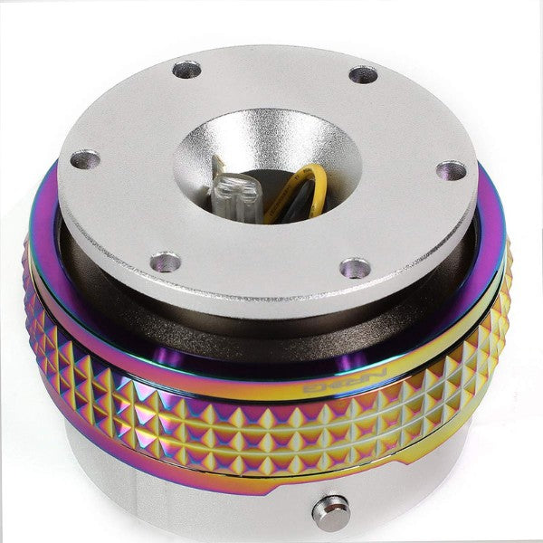 NRG Silver Body/Neo Chrome Ring Gen 2.1 Steering Wheel Quick Release Adapter-Interior-BuildFastCar