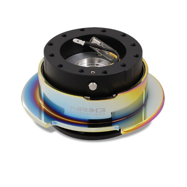 NRG Black Body/Neo Chrome Ring Gen 2.5 Steering Wheel Quick Release Adapter-Interior-BuildFastCar