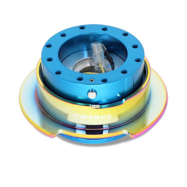 NRG Blue Body/Neo Chrome Ring Gen 2.5 Steering Wheel Quick Release Adapter-Interior-BuildFastCar