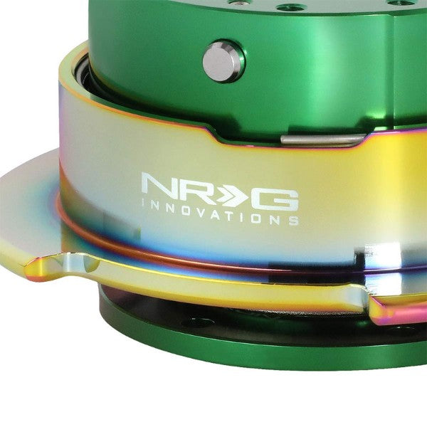 NRG Green Body/Neo Chrome Ring Gen 2.5 Steering Wheel Quick Release Adapter-Interior-BuildFastCar