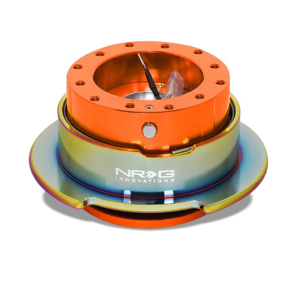NRG Orange Body/Neo Chrome Ring Gen 2.5 Steering Wheel Quick Release Adapter-Interior-BuildFastCar