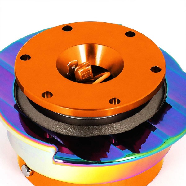 NRG Orange Body/Neo Chrome Ring Gen 2.5 Steering Wheel Quick Release Adapter-Interior-BuildFastCar