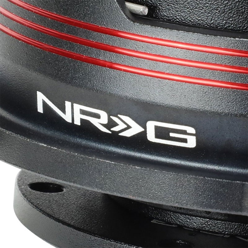 NRG Red Stripes Black Body GEN 2.9 6-Hole Steering Wheel Quick Release Adapter-Interior-BuildFastCar