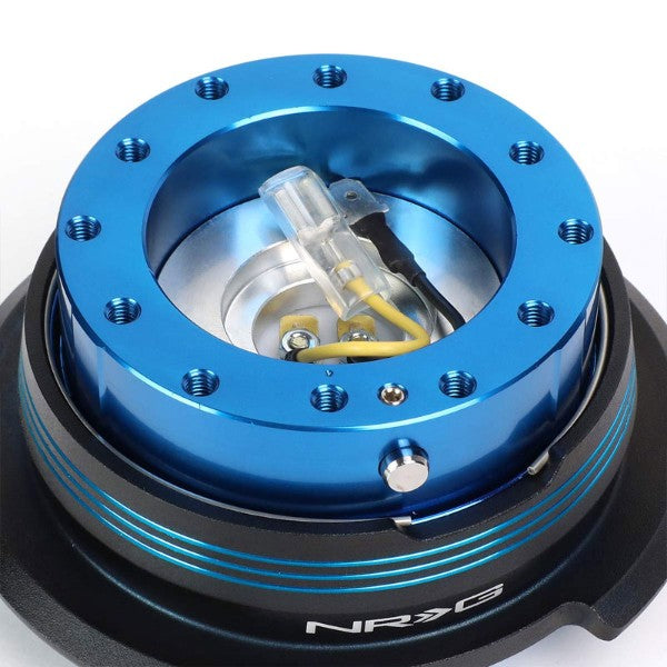 NRG Blue Stripes/Blue Body GEN 2.9 6-Hole Steering Wheel Quick Release Adapter-Interior-BuildFastCar