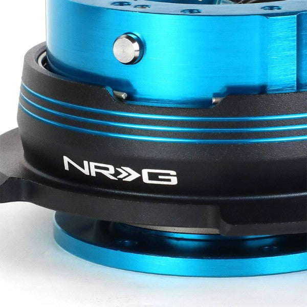 NRG Blue Stripes/Light Blue Body GEN 2.9 6-Hole Steering Wheel Quick Release Adapter-Interior-BuildFastCar