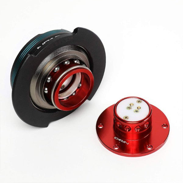 NRG Blue Stripes/Red Body GEN 2.9 6-Hole Steering Wheel Quick Release Adapter-Interior-BuildFastCar