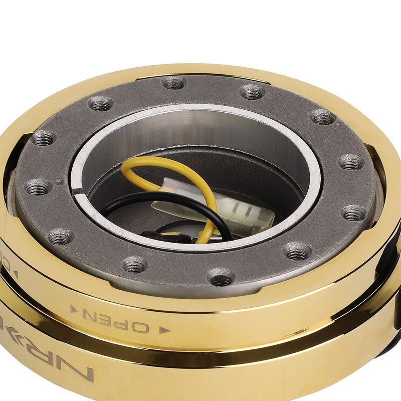 NRG Chrome Gold Race Thin Version Steering Wheel Quick Release Adapter 6-Hole-Interior-BuildFastCar
