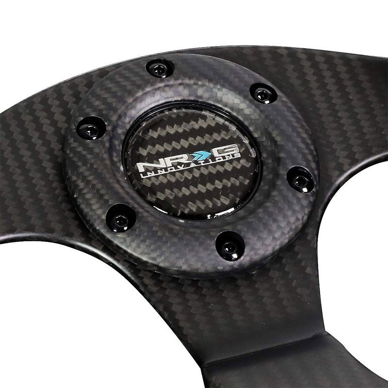 Full Matte Carbon Fiber D-Shape Flat Bottom 320mm ST-009CF-MB NRG Steering Wheel-Interior-BuildFastCar