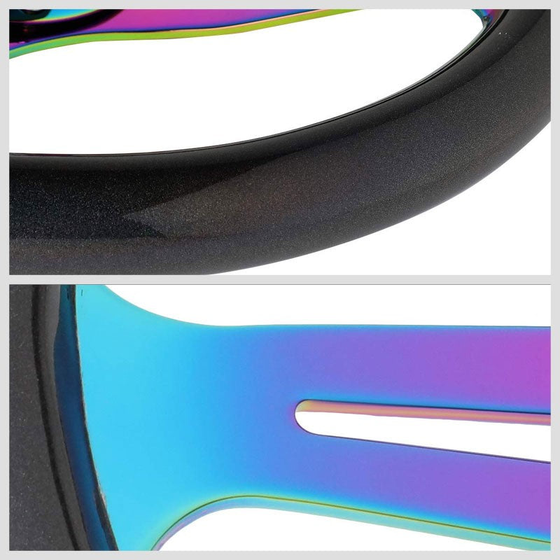 Chameleon Wood Grain/Neo Chrome 350mm 2" Deep ST-015MC-CN NRG Steering Wheel-Interior-BuildFastCar