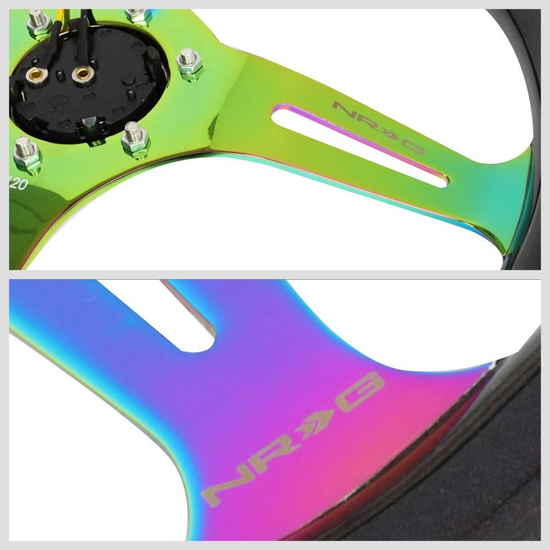 Chameleon Wood Grain/Neo Chrome 350mm 2" Deep ST-015MC-CN NRG Steering Wheel-Interior-BuildFastCar