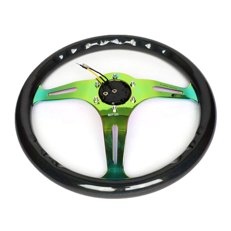 Chameleon Wood Grain/Neo Chrome 350mm 2" Deep ST-015MC-CN NRG Steering Wheel-Interior-BuildFastCar