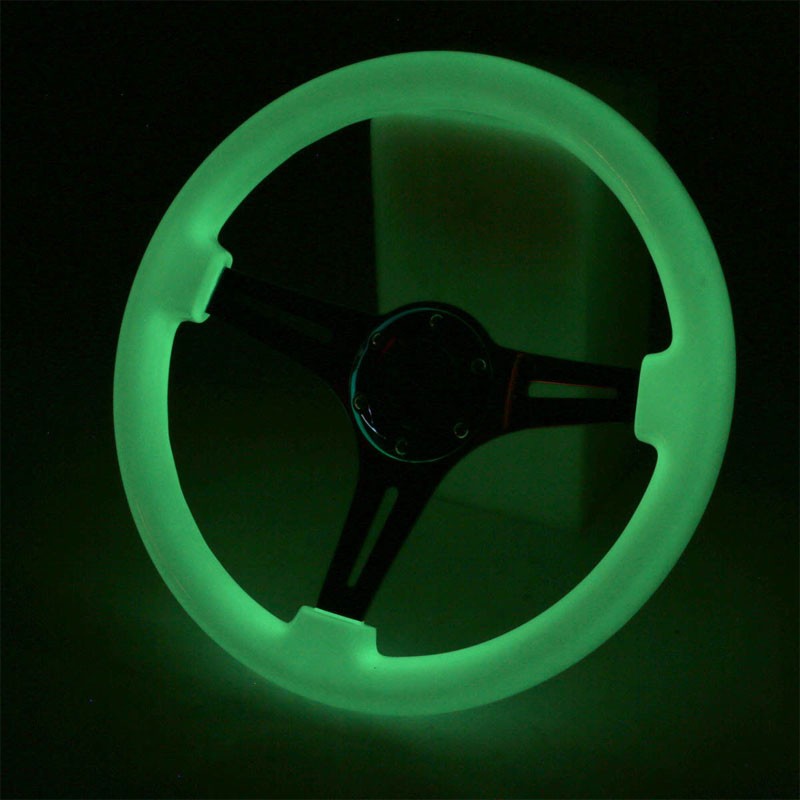 NRG White Wood Grain/Neo Chrome 3 Spokes Deep Dish 6-Bolt 350mm Steering Wheel-Interior-BuildFastCar