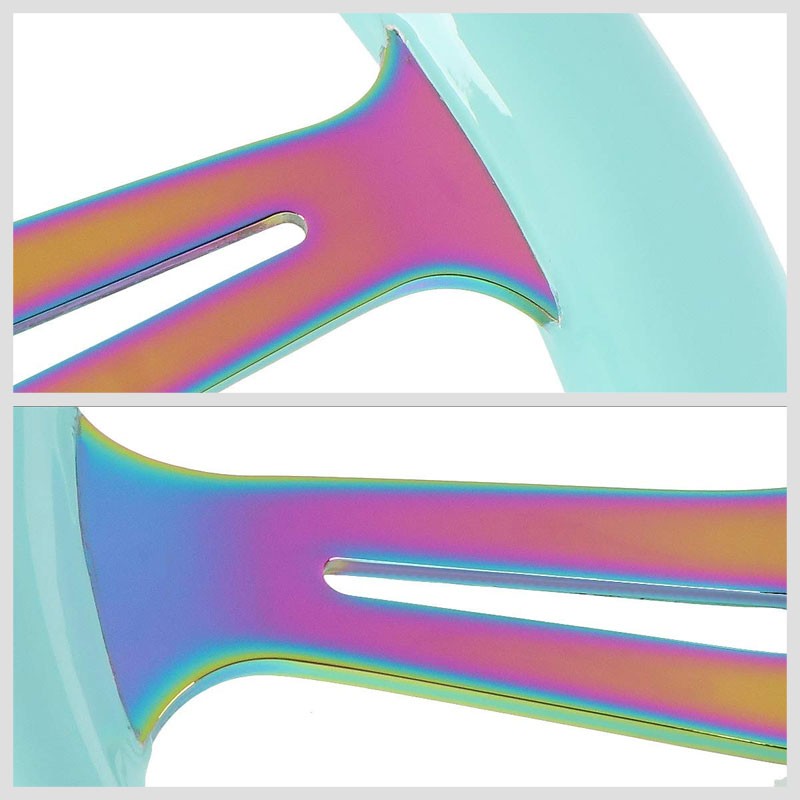 Mint Frost Wood/Neo Chrome Slit 350mm 2" Deep ST-015MC-MF NRG Steering Wheel-Interior-BuildFastCar