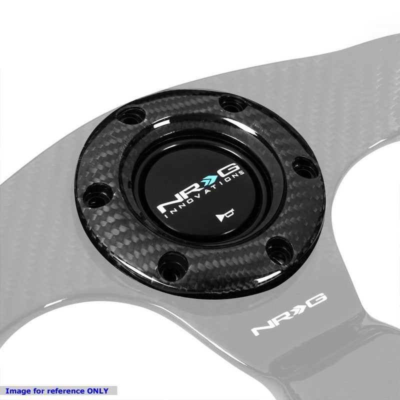 NRG STR-001BC Carbon Fiber 6-Bolt Steering Wheel Horn Button w/Ring Retainer-Steering Wheels & Accessories-BuildFastCar