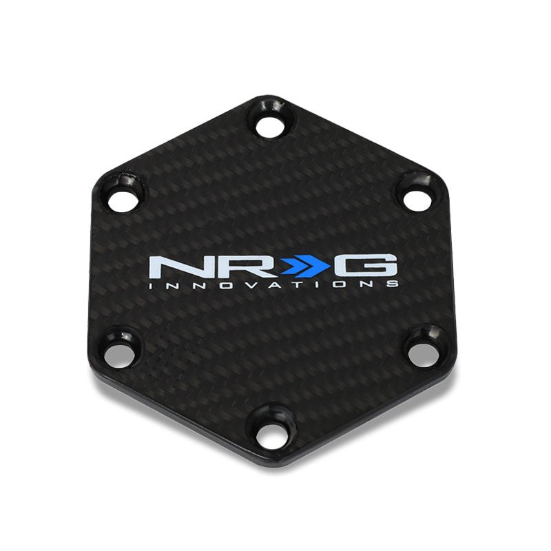NRG STR-630CF Black Carbon Fiber Look Steering Wheel Horn Delete Plate Cover-Steering Wheels & Accessories-BuildFastCar