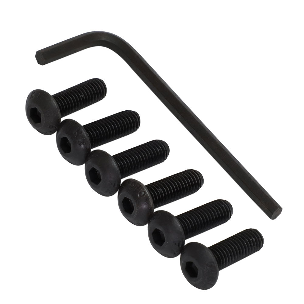 NRG 6PC SWS-100BK Anodized Black Round Head/Flat Seat Steering Wheel Screw