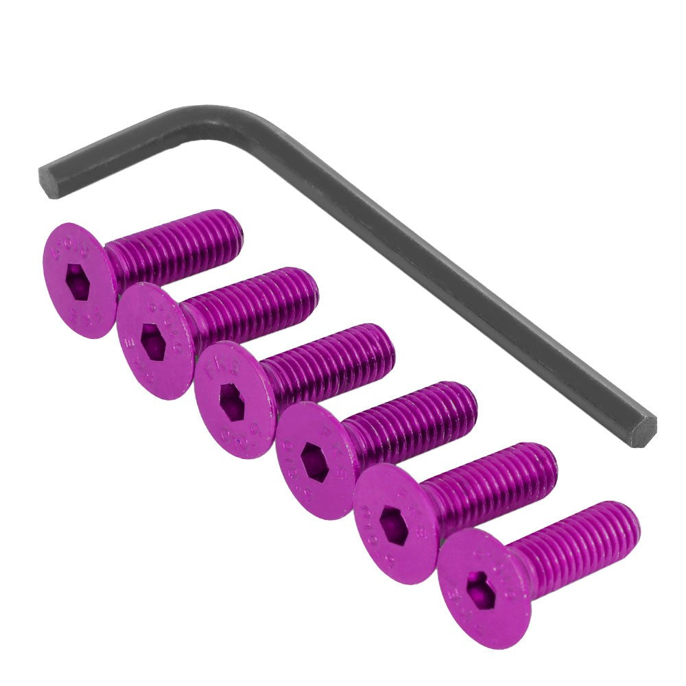 NRG SWS-100PP Steel Anodized Purple Flat Head/Conical Seat Steering Wheel Screw