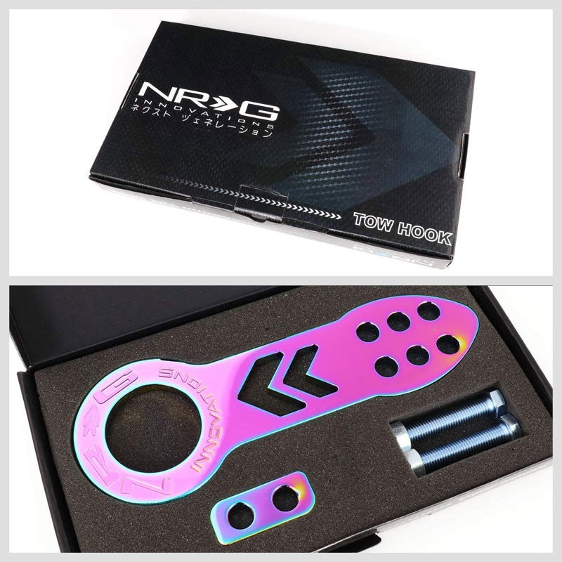 NRG Innovations Neochrome TOW-100MC Front Logo Universal Aluminum Hitch Tow Hook-Truck & Towing-BuildFastCar