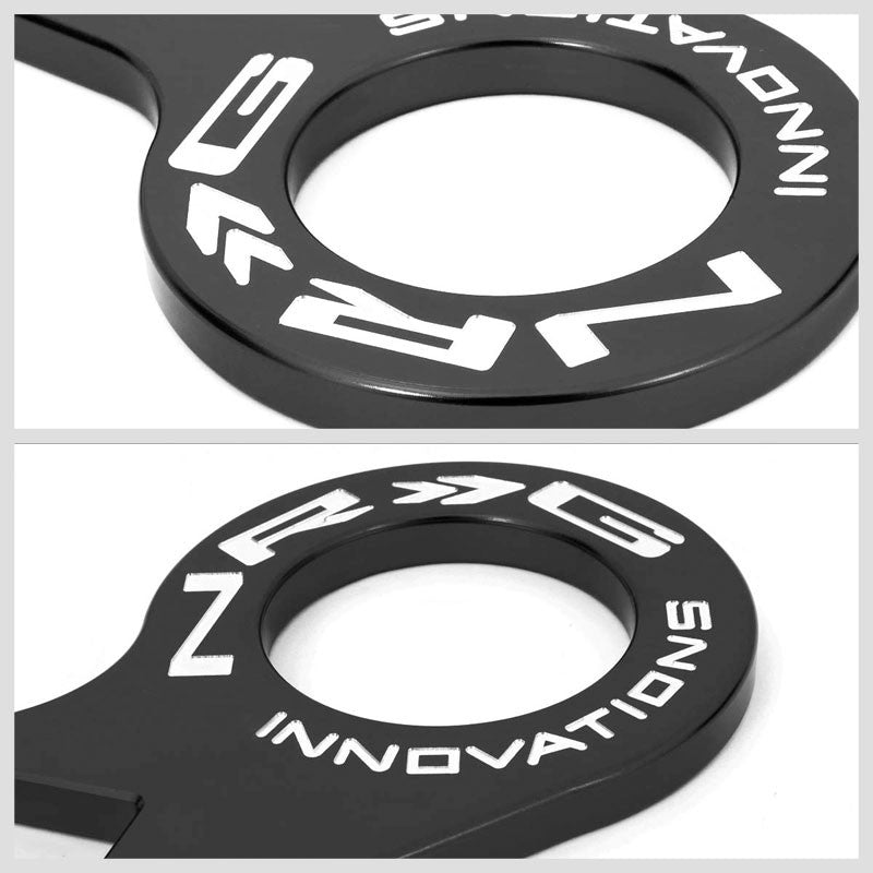 NRG Innovations Black TOW-110BK Rear OffSet Ring Universal Aluminum Tow Hook Kit-Truck & Towing-BuildFastCar