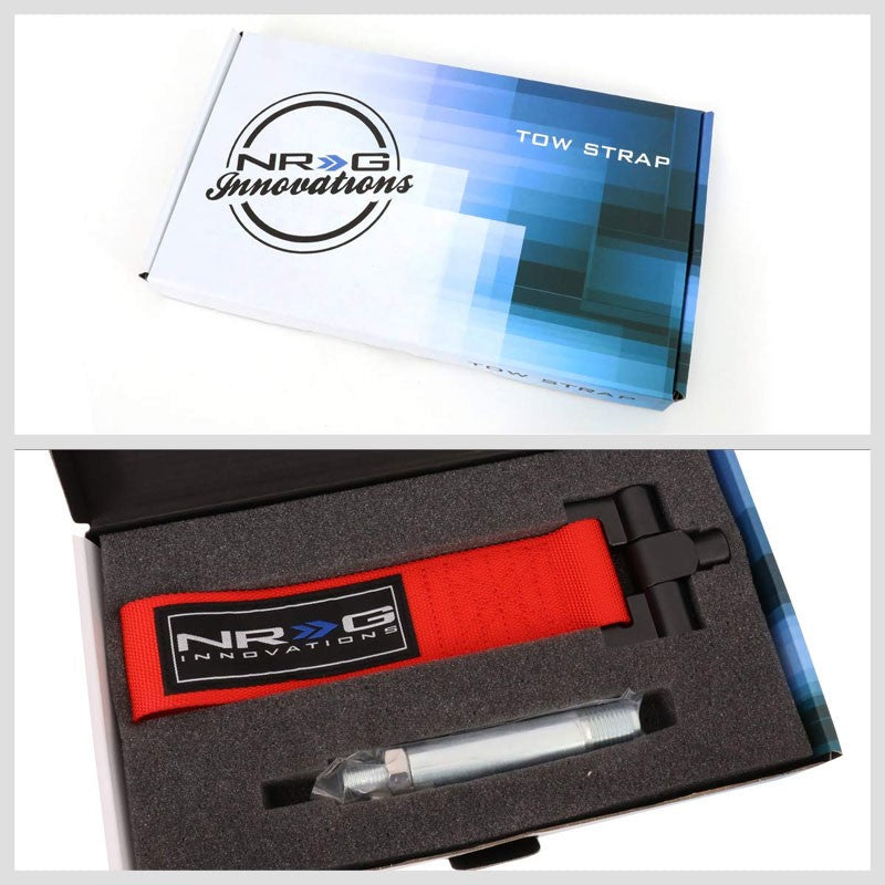 NRG Red TOW-121RD Front/Rear Nylon Tow Strap Tow Hook Kit For 07-12 Scion xB-Truck & Towing-BuildFastCar-BFC-NRG-TOW-121RD