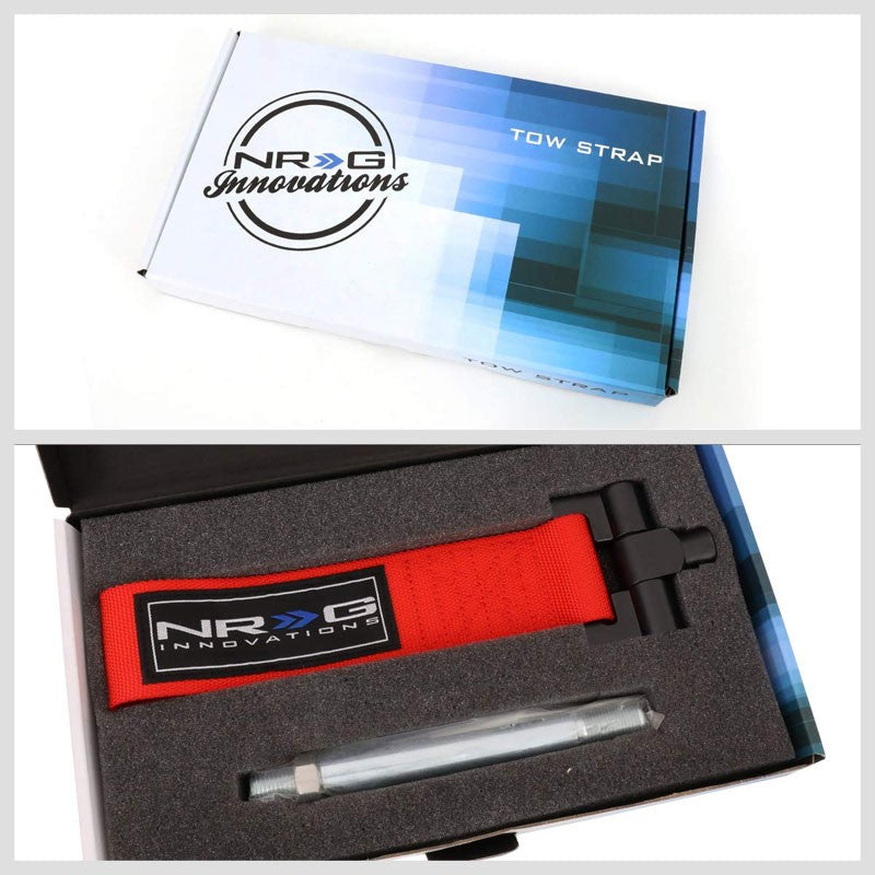 NRG Red TOW-122RD Front/Rear Nylon Tow Strap Tow Hook Kit For 13-19 Subaru BRZ-Truck & Towing-BuildFastCar-BFC-NRG-TOW-122RD