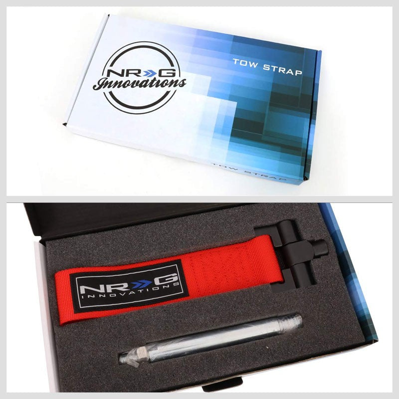 NRG Red TOW-125RD Front/Rear Nylon Tow Strap Tow Hook Kit For Lexus IS250/IS350-Truck & Towing-BuildFastCar-BFC-NRG-TOW-125RD