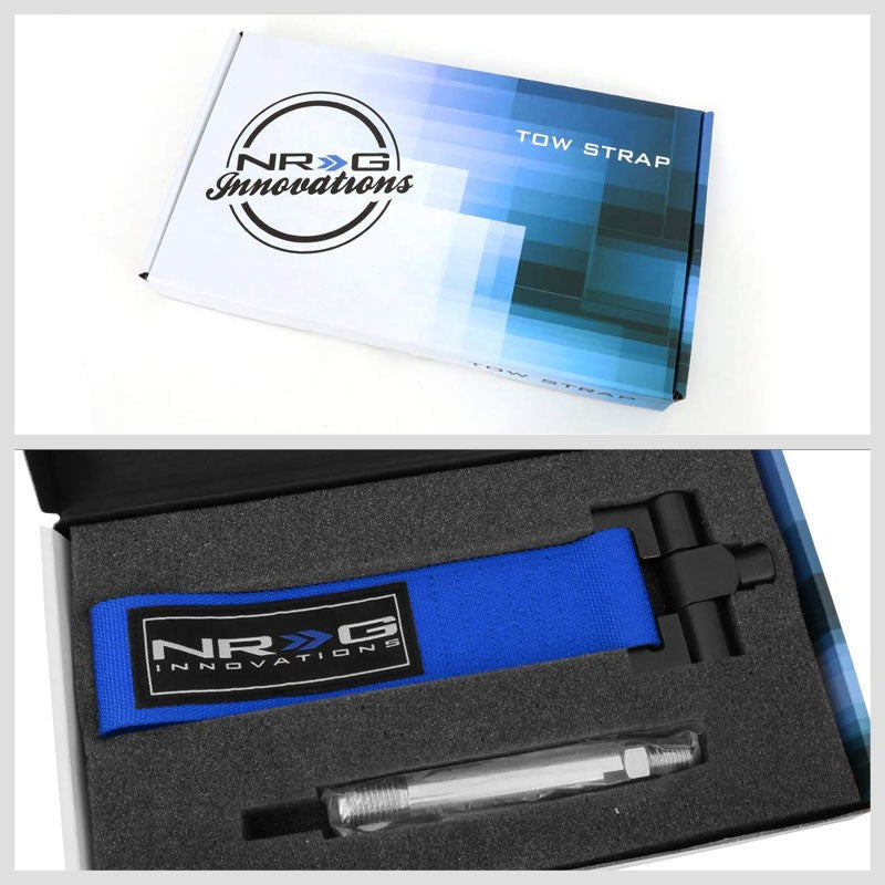 NRG Blue TOW-142BL Front/Rear Nylon Tow Strap Tow Hook Kit For 02-03 Nissan 350Z-Truck & Towing-BuildFastCar-BFC-NRG-TOW-142BL