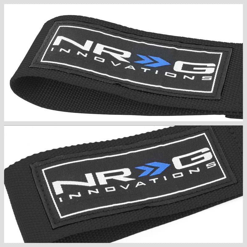 NRG Black TOW-160BK Front/Rear Nylon Tow Strap Tow Hook Kit For Hyundai Genesis-Truck & Towing-BuildFastCar-BFC-NRG-TOW-160BK