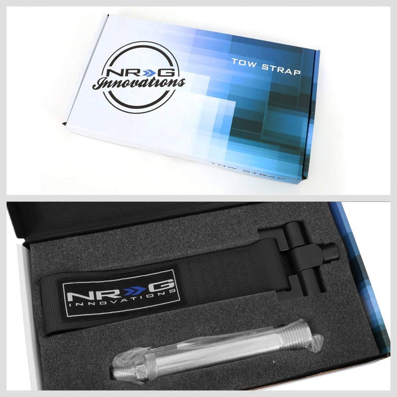 NRG Black TOW-160BK Front/Rear Nylon Tow Strap Tow Hook Kit For Hyundai Genesis-Truck & Towing-BuildFastCar-BFC-NRG-TOW-160BK
