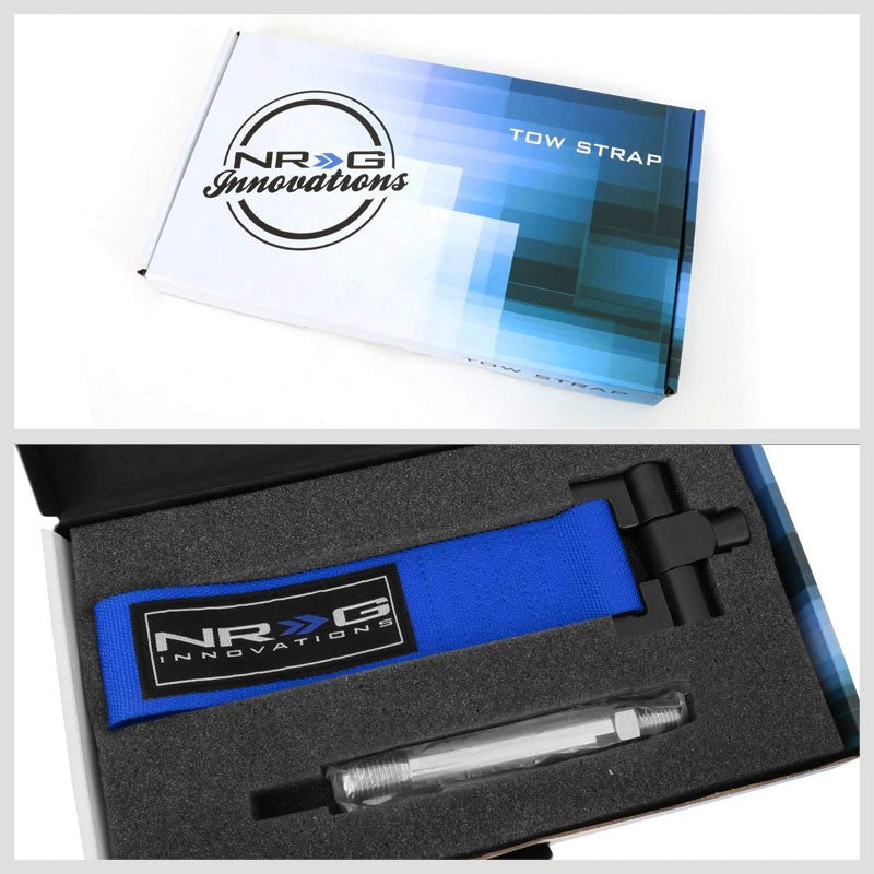 NRG Blue TOW-163BL Front/Rear Nylon Tow Strap Tow Hook Kit For 04-07 Mazda 3-Truck & Towing-BuildFastCar-BFC-NRG-TOW-163BL