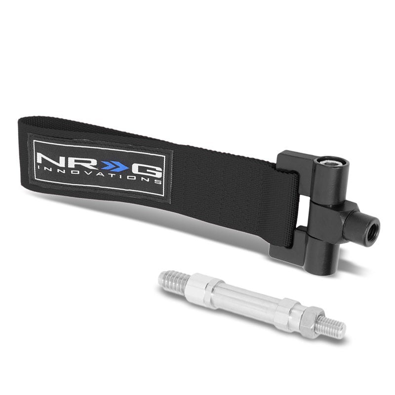 NRG Black TOW-E92BK Front/Rear Nylon Tow Strap Hook Kit For BMW E90 E92 3 Series-Truck & Towing-BuildFastCar-BFC-NRG-TOW-E92BK