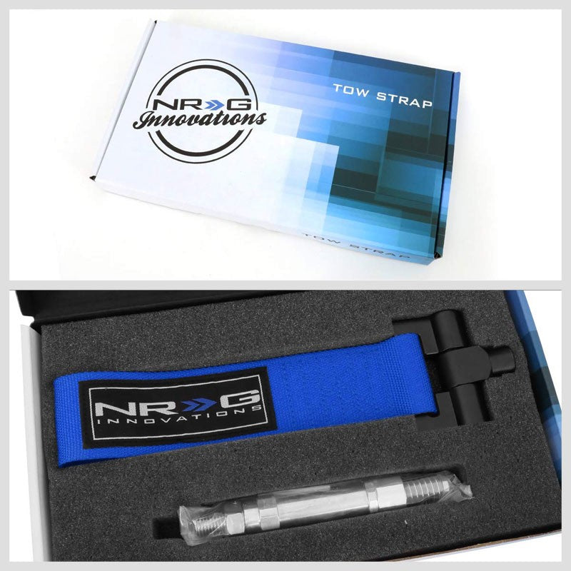 NRG Blue TOW-E92BL Front/Rear Nylon Tow Strap Hook Kit For BMW E90 E92 3 Series-Truck & Towing-BuildFastCar-BFC-NRG-TOW-E92BL