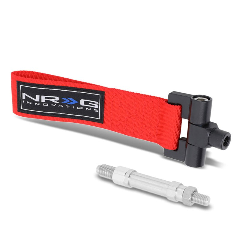 NRG Red TOW-E92RD Front/Rear Nylon Tow Strap Hook Kit For BMW E90 E92 3 Series-Truck & Towing-BuildFastCar-BFC-NRG-TOW-E92RD