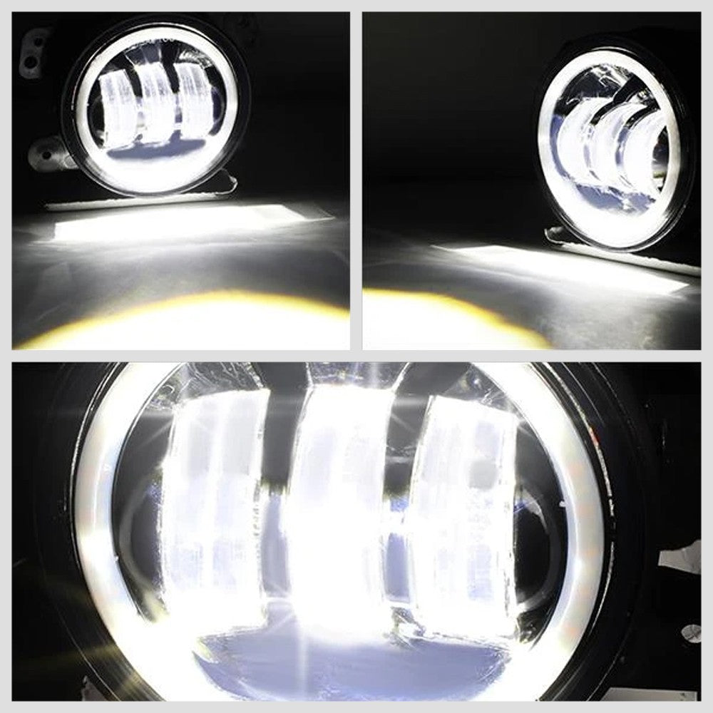 Nuvsion Front Clear Lens LED Fog Light Halo DRL+Turn Signal For 07-18 Wrangler