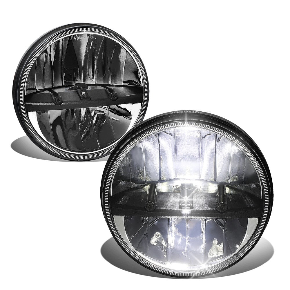 White LED Reflector Chrome Housing Clear Lens Headlight 07-17 Wrangler BFC-FHDL-HL-002