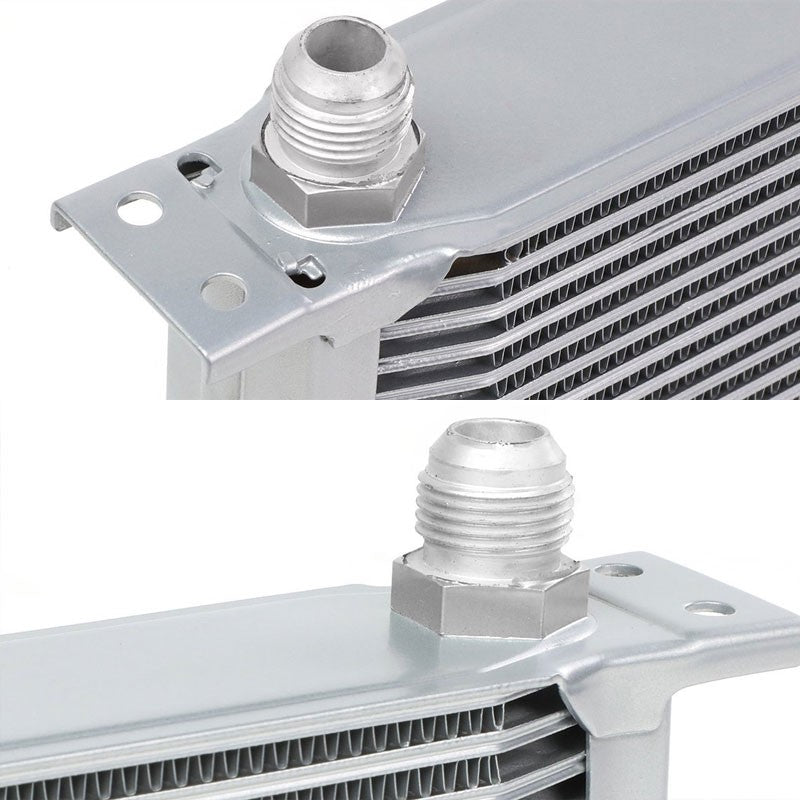 19 Row 10AN Silver Aluminum Oil Cooler for Turbo/Engine/Transmission/Differntral-Performance-BuildFastCar