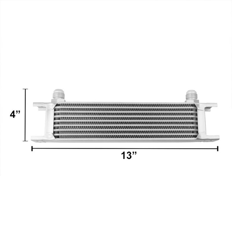 9 Row 10AN Silver Aluminum Oil Cooler for Turbo/Engine/Transmission/Differntral-Performance-BuildFastCar