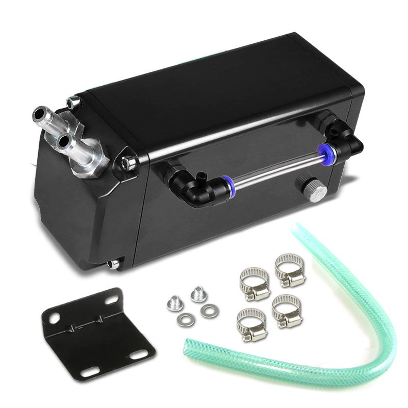 Black Square Style Universal Aluminum Oil/Fuel Catch Tank/Can Reservoir Turbo-Performance-BuildFastCar