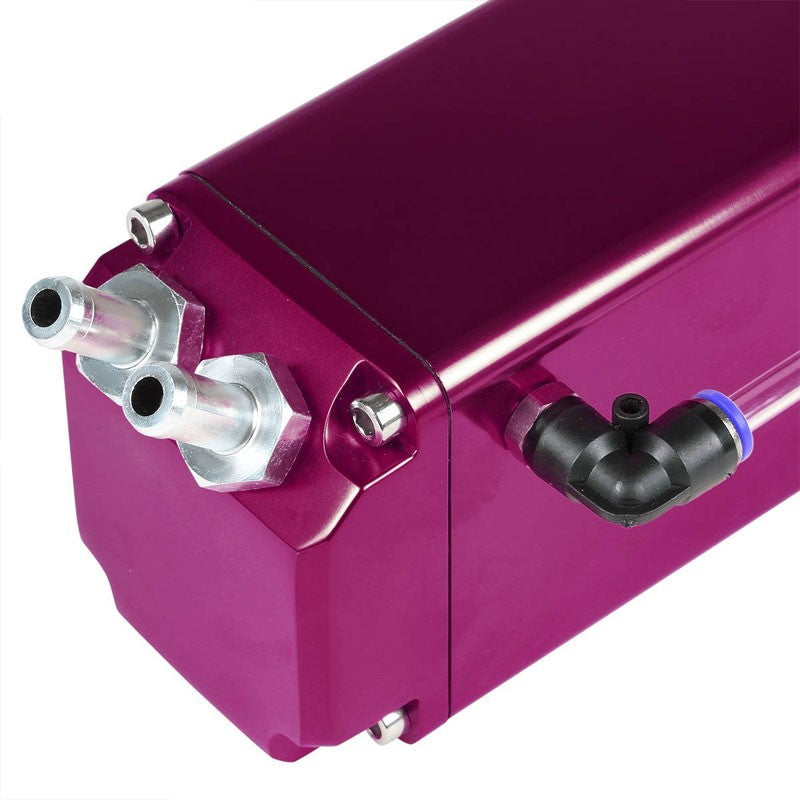 Purple Square Style Universal Aluminum Oil/Fuel Catch Tank/Can Reservoir Turbo-Performance-BuildFastCar