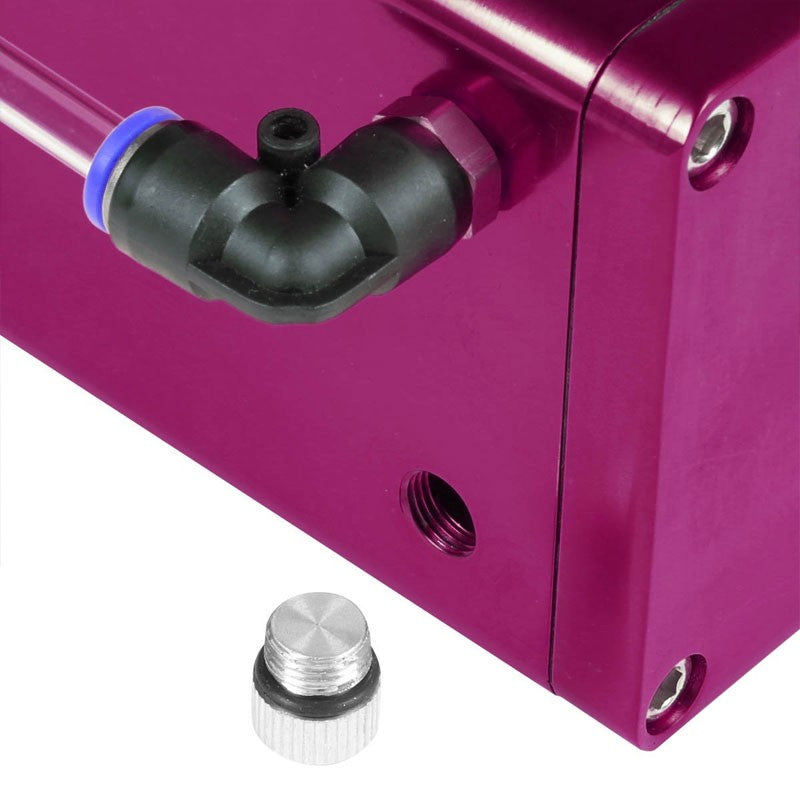 Purple Square Style Universal Aluminum Oil/Fuel Catch Tank/Can Reservoir Turbo-Performance-BuildFastCar