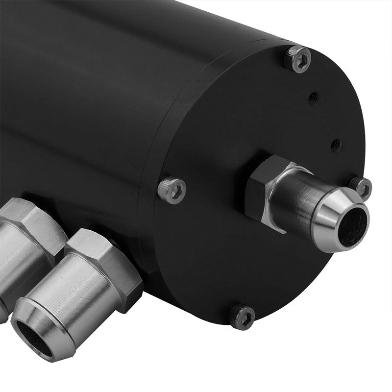 140ML Universal Black 5.5"L Round Engine Oil Catch Tank Can Reservoir+Air Filter-Performance-BuildFastCar