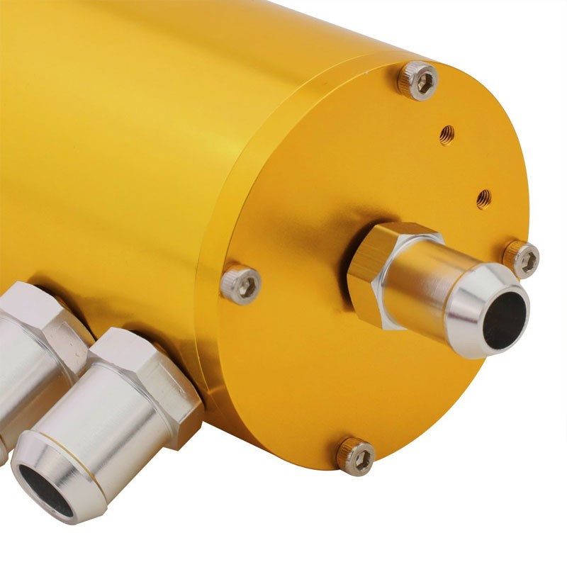 140ML Universal Gold 5.5"L Round Engine Oil Catch Tank Can Reservoir+Air Filter-Performance-BuildFastCar