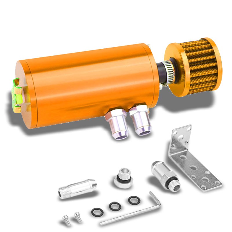 140ML Universal Orange 5.5"L Race Engine Oil Catch Tank Can Reservoir+Air Filter-Performance-BuildFastCar