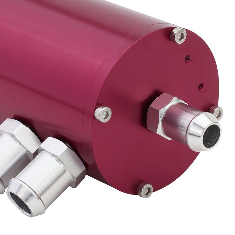 140ML Universal Pink 5.5"L Round Engine Oil Catch Tank Can Reservoir+Air Filter-Performance-BuildFastCar