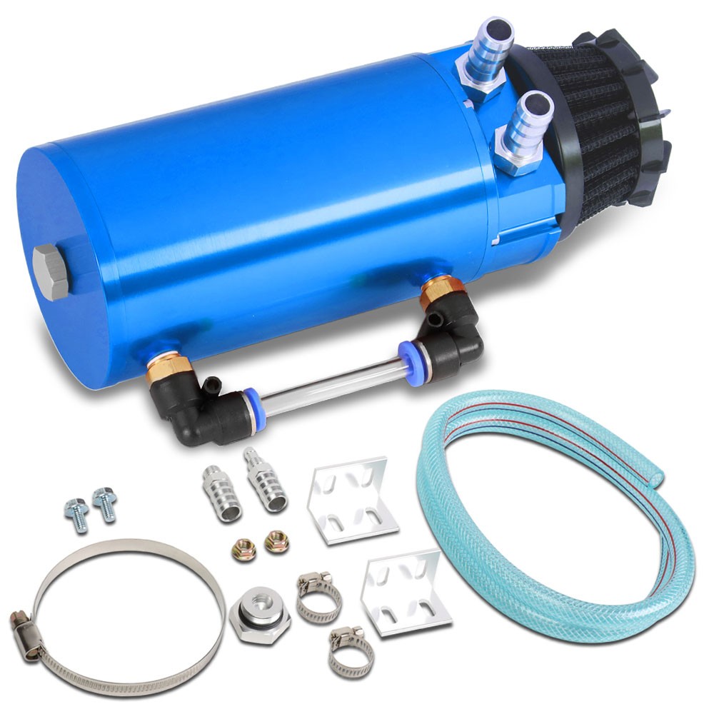 Universal Aluminum Anodized Blue 140 ML Oil Catch Tank Reservoir Breather