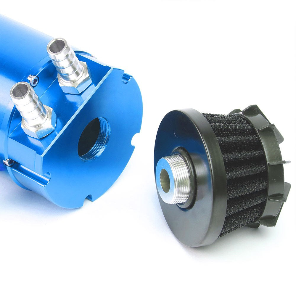 Universal Aluminum Anodized Blue 140 ML Oil Catch Tank Reservoir Breather