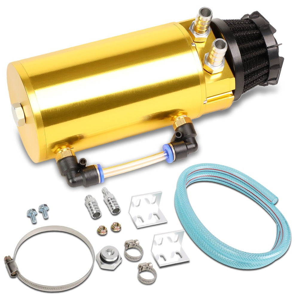 Universal Aluminum Anodized Gold 140 ML Oil Catch Tank Reservoir Breather
